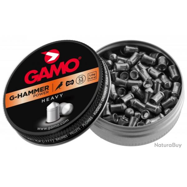 200 Plombs pointus GAMO G-Hammer 4.5mm 15.4gr