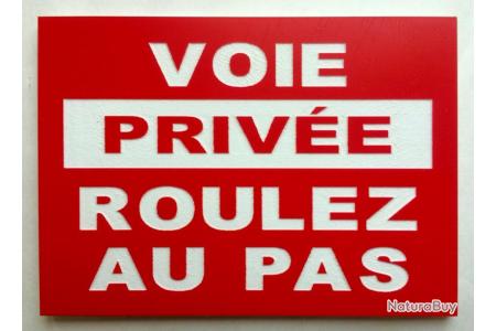 Aua Signaletique Schild 'Defense De Stationner Voie Privée' – 200 Mm, PVC 1,5 Mm, Französischer Hersteller
