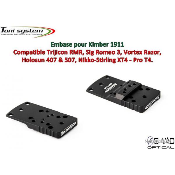 Embase TS pour Kimber 1911 Version B - Compatible Trijicon RMR, Vortex Razor, Holosun 407C & 507C