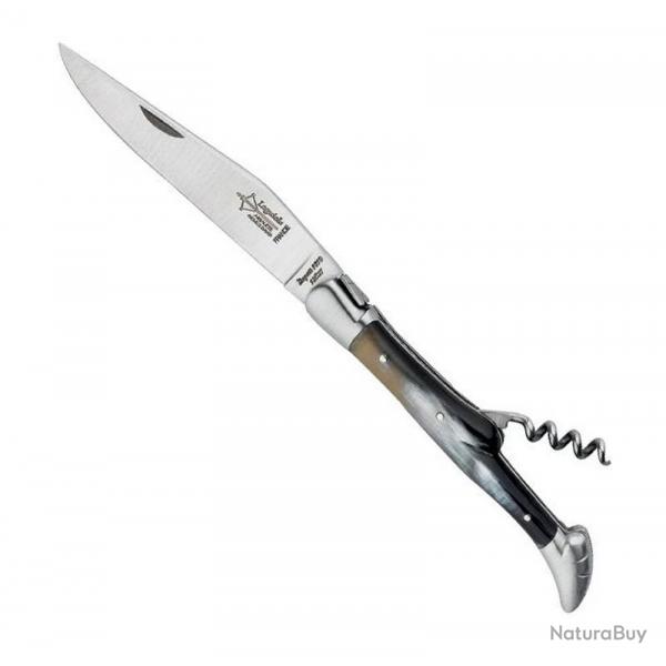 Couteau Laguiole "Antan" tire-bouchon 12 cm, Manche corne [Arbalte G. David]