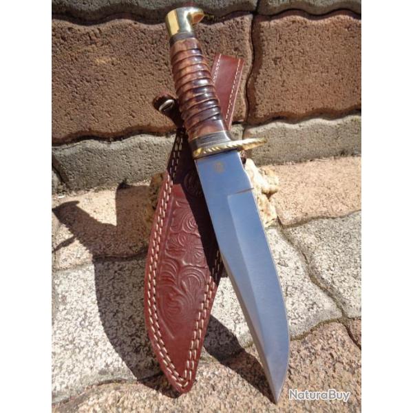 Couteau Frost Cutlery Indiens Shoshone Bowie Acier Carbone/Inox Etui FCW3333BKB