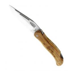 Couteau Laguiole chasse (Grande nature) olivier 12 cm, Motif sanglier [Arbalète G. David]