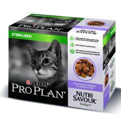 PROPLAN CAT NUTRISAVOUR WET STERILISED POULET 10X85GR