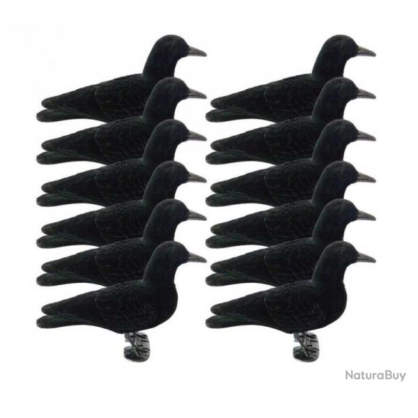 Formes de corbeau tte amovible floques x12