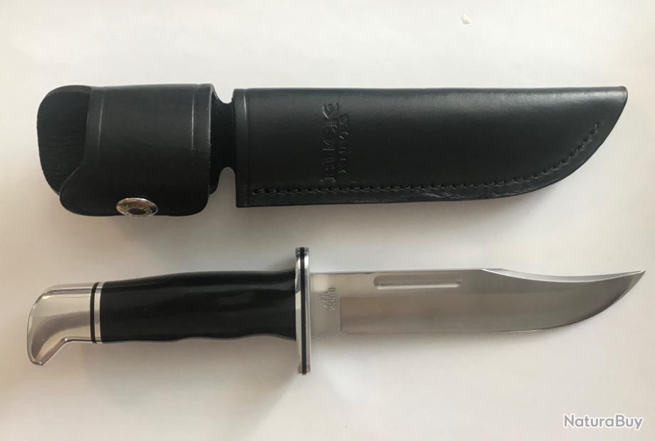 Couteau de chasse et de camping à lame fixe Buck Knives Buck 119, avec étui  en cuir