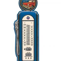 Thermomètre Vintage Original Pompe Bleu Garage de 48 cm