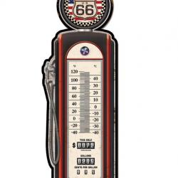 Thermomètre Vintage Original Pompe Noire Route 66 de 48 cm