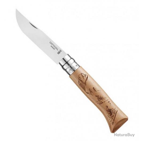 Couteau Opinel n 8 VRI "Sport" htre, Motif vlo [Opinel]