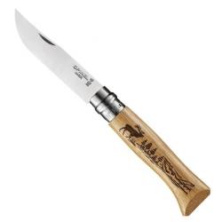 Couteau Opinel n° 8 VRI "Animalia 3" chêne, Motif cerf [Opinel]