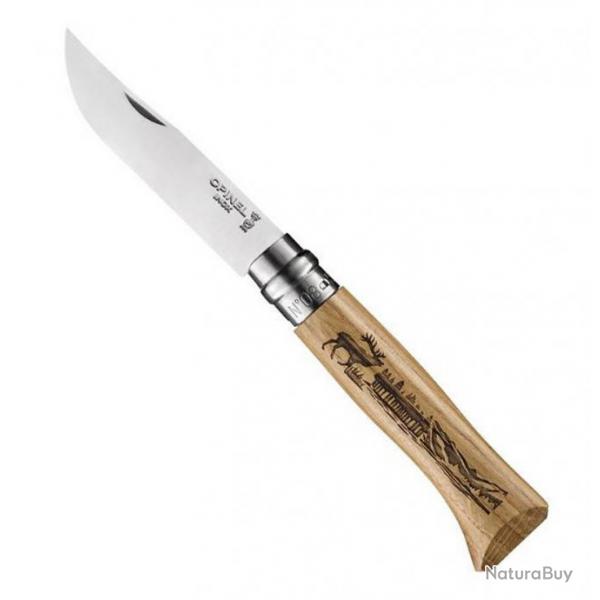 Couteau Opinel n 8 VRI "Animalia 3" chne, Motif cerf [Opinel]