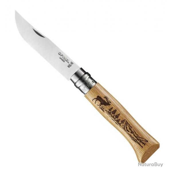 Couteau Opinel n 8 VRI "Animalia 3" chne, Motif cerf [Opinel]
