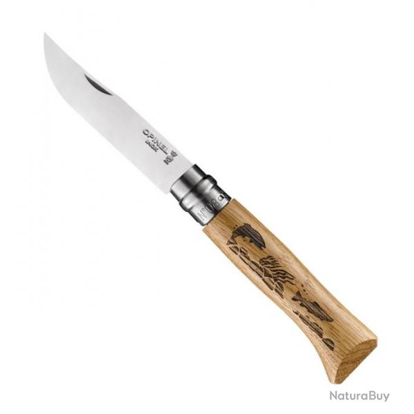 Couteau Opinel n 8 VRI "Animalia 3" chne, Motif poisson [Opinel]