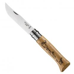 Couteau Opinel n° 8 VRI "Animalia 3" chêne, Motif chamois [Opinel]