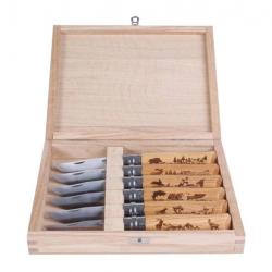 Coffret 6 couteaux Opinel n° 8 VRI "Animalia 3" chêne [Opinel]