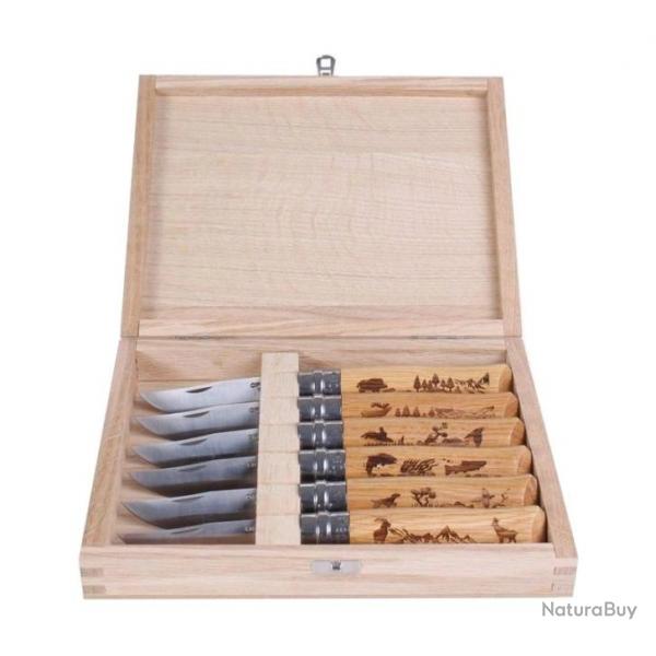 Coffret 6 couteaux Opinel n 8 VRI "Animalia 3" chne [Opinel]