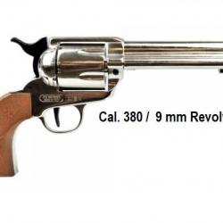 COLT revolver Western à Blanc Cal 9mm  -  Réplique Modèle 1873 Nickelé  -  Bruni
