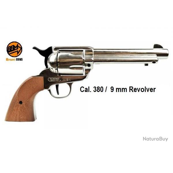COLT revolver Western  Blanc Cal 9mm  -  Rplique Modle 1873 Nickel  -  Bruni