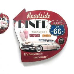 Enseigne vintage 3D / Diner route 66