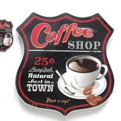 Enseigne vintage 3D / Ecusson R66 coffe shop