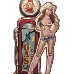 Enseigne vintage 3D / Pompe pin up gas station à offrir