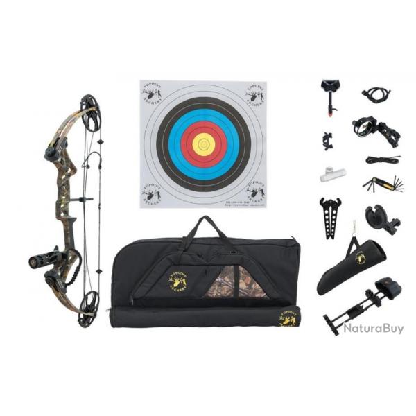 KIT DELUXE ARC COMPOUND TOPOINT M1 CHASSE CAMO-DROITIER - 19" 30" - 20  70#