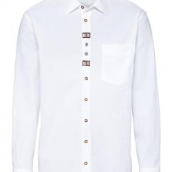 Chemise traditionnelle avec écussons Couleur Blanc