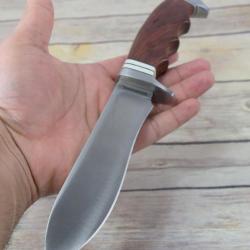 Couteau de Chasse Survie Browning Red Sandalwood Handle Lame Acier Inox Etui Nylon BR0157