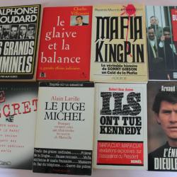 Lot 8 ouvrages criminels, mafia, juge, Kennedy, Dieuleveult