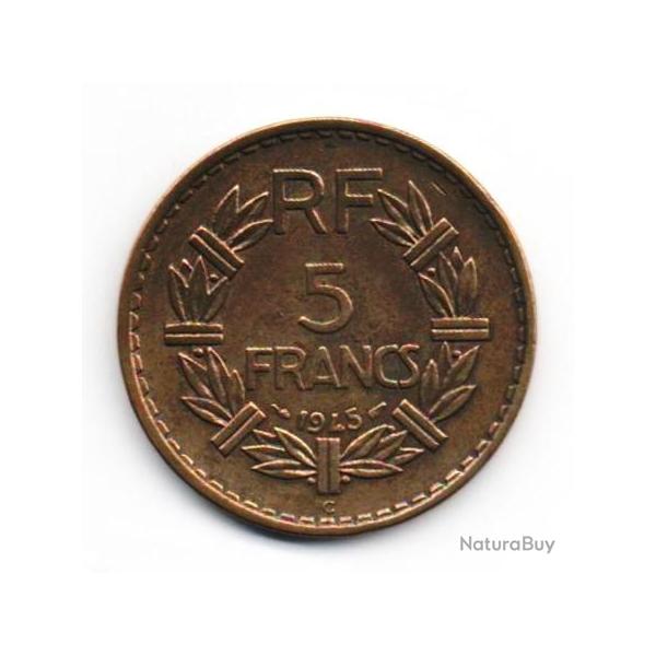 Pice de Monnaie France 5 francs Lavrillier, BRONZE ALU 1945 C