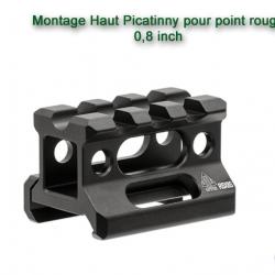 UTG - Montage Picatinny Haut pour point rouge - 0,8 inch