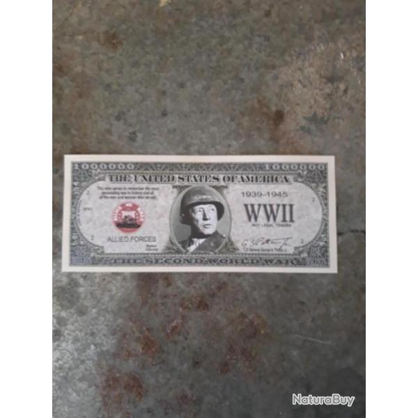 BILLET DE BANQUE U.S. COMMEMORATIF,GENERAL PATTON