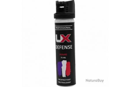 Bombe lacrymogène anti agression UX 75ML Gel POIVRE capot clapet