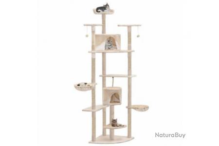 Arbre A Chat Avec Griffoirs En Sisal 3 Cm Beige Et Blanc Chat Materiel