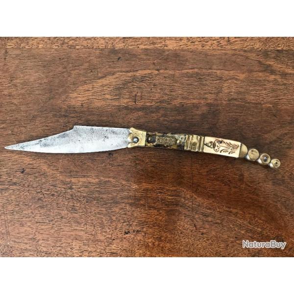 COUTEAU PLIANT NAVAJA BEAUVOIR THIERS XIXEME 26 CM CLASP KNIFE 19TH CENTURY