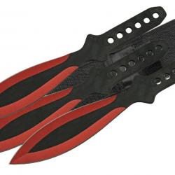 Lot de 6 Couteaux de Lancer Red Throwing Knife Set 6 Pcs Acier Inox Etui Nylon (CN211415RDx2)