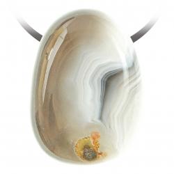 Pendentif goutte pierre percée en agate de Botswana
