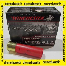 1 boite de 10 cartouches Winchester Super Magnum XX , cal 12/89  bourre jupe , 63 grammes, Numero 1