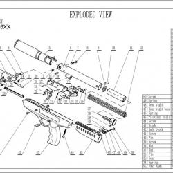 ( PIN N°10)Pièces détachées pour pistolet à air LANGLEY SILENCER