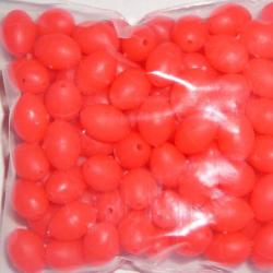 100  perles ovale  8 mm x 6 mm  rouge pour montage ligne peche en mer
