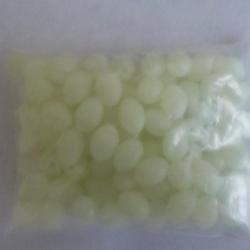 100  perles ovale  8 mm x 6 mm blanche phospho pour montage ligne peche en mer