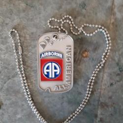 DOG-TAG DOUBLE FACE "82 EME AIRBORNE". CAMPAGNE D EUROPE.