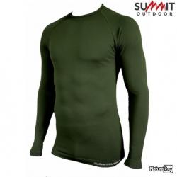 Tee-Shirt SUMMIT OUTDOOR Technical Line col rond manches longues Vert Olive
