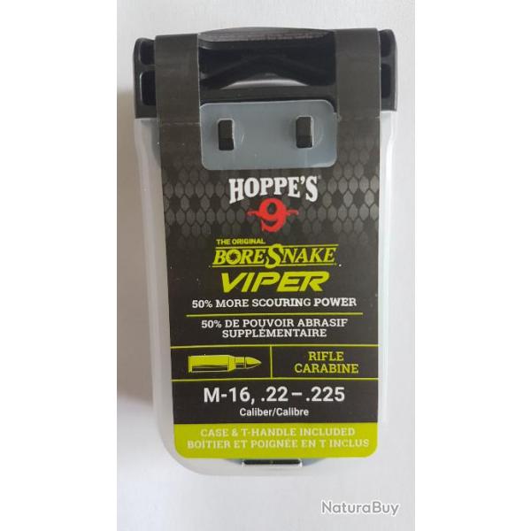 Cordon de nettoyage Hoppe's BoreSnake Viper Den pour carabines calibre : 22, 222, 223, 5.56, 225