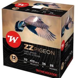 Cartouches Winchester ZZ pigeon 36 BJ cal 12 Plomb