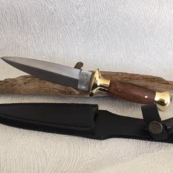 Couteau de chasse BOOT avec étui ,manche en bois de palissandre, couteau de survie , commando