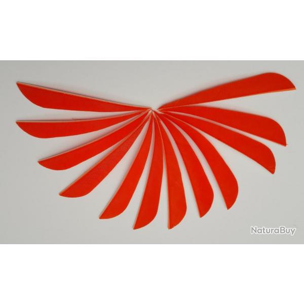 Lot de 12 plumes naturelles Paraboliques 4 pouces gaucher (LH) orange