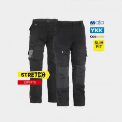 Pantalon stretch multipoches HEROCK Hector 40 Kaki / Noir