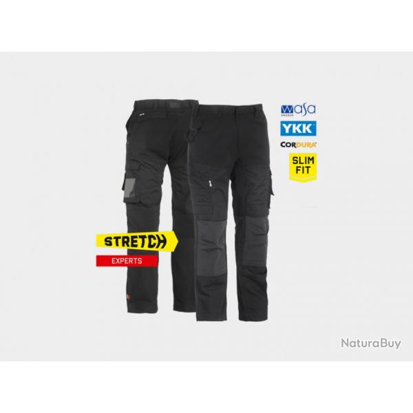 Pantalon stretch multipoches HEROCK Hector 40 Kaki / Noir