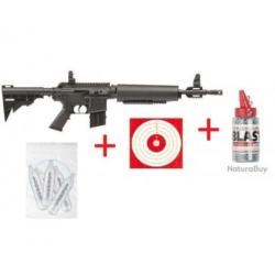 Carabine à Pompe Crosman M4 Calibre 4.5 et 4.5 BBS + 1500 Billes + 10 Cibles + 5 Capsules CO2 12G