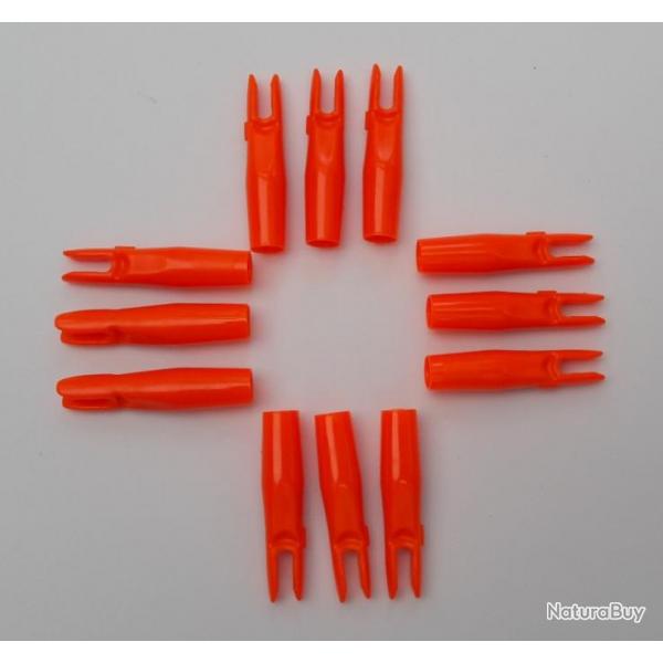 Lot de 12 Encoches recouvrantes Beman 5.5 mm (14/64 pouces) orange